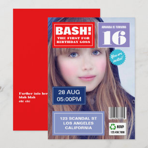 Invitation photo pour une fête d'anniversaire sur