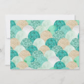 Invitation Photo pourpre turquoise de parties scintillantes (Dos)