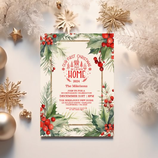 Invitation Photo Premier Noël Dans Notre Nouvelle Maison