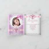 Invitation Photo Première Sainte Communion 1ère Croix Filles  (Intérieur)