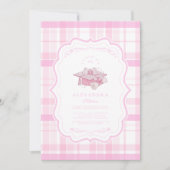 Invitation Photo Preppy Coquette Pink Bow Graduation (Devant)