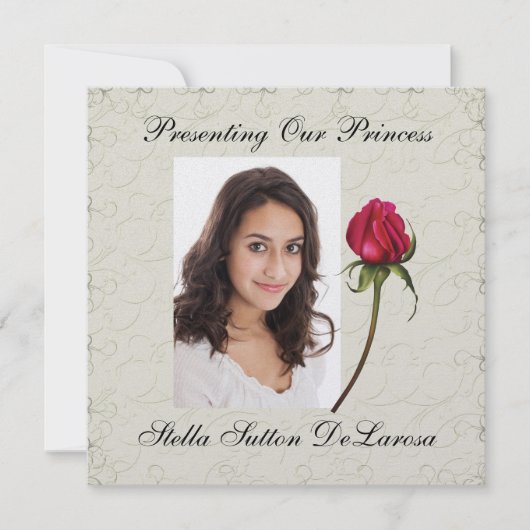 Invitation Photo - Princesse, Mariage, Cotillon (Devant)