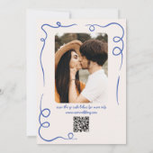Invitation Photo prise à la main QR Code Mariage Whimsical bl (Dos)