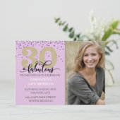 Invitation Photo Purple 30 et fête fabuleuse d'anniversaire (Debout devant)