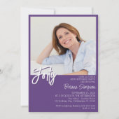 Invitation Photo Purple 40e anniversaire (Devant)