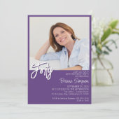 Invitation Photo Purple 40e anniversaire (Debout devant)
