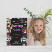 Invitation Photo Purple Éffrayant Black Halloween Anniversair (Debout devant)