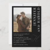 Invitation Photo Qr Code Ampersand Black All in One Mariage (Devant)