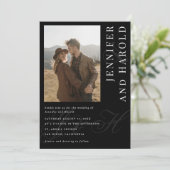 Invitation Photo Qr Code Ampersand Black All in One Mariage (Debout devant)