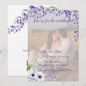Invitation Photo QR Code Aquarelle Mariage de bactéries (Devant / Derrière)