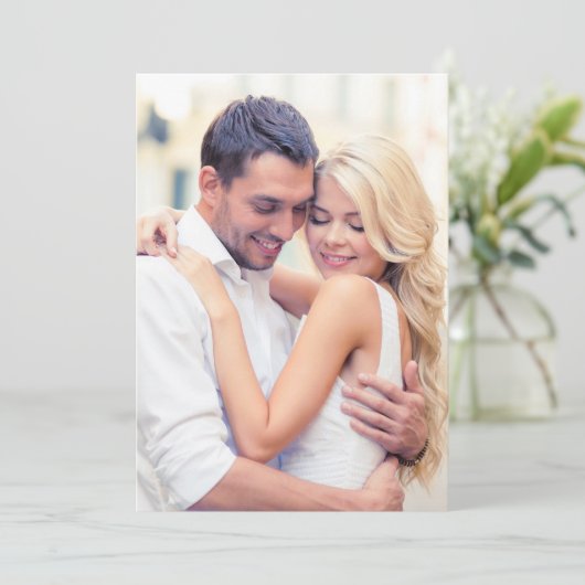 Invitation Photo QR Code Arrière - plan blanc pour superposit (Debout devant)