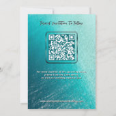 Invitation Photo | QR Code Beach Wedding Modern Enregistrer l (Dos)