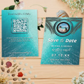 Invitation Photo | QR Code Beach Wedding Modern Enregistrer l