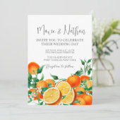 Invitation Photo QR Code Boho Orange Blossom Mariage (Debout devant)