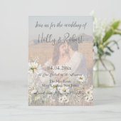 Invitation Photo QR Code Daisy Mariage (Debout devant)