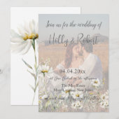 Invitation Photo QR Code Daisy Mariage (Devant / Derrière)