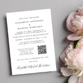 Invitation Photo QR Code de réception de mariage pour vivre h