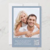 Invitation Photo QR Code Dusty Blue Arrière - plan Vellum Ove (Dos)