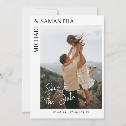 Invitation Photo QR Code Enregistrer la date (Devant)