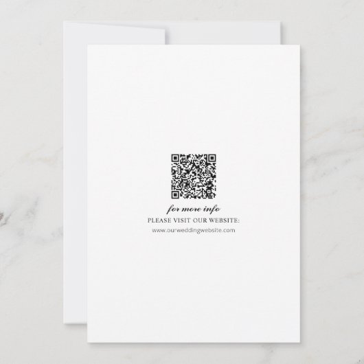 Invitation Photo QR Code Enregistrer la date (Dos)