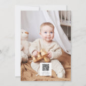 Invitation Photo QR Code Girafe Wild One 1er Anniversaire (Dos)