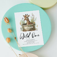 Photo QR Code Girafe Wild One 1er Anniversaire