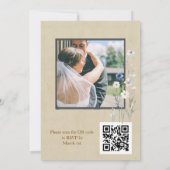 Invitation Photo QR Code Mariage Fleur sauvage moderne (Dos)