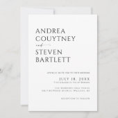 Invitation Photo Qr Code Mariage noir et blanc (Devant)