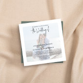 Invitation Photo QR Code RSVP Online Simple Moss Green