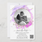 Invitation *~* Photo QR MARIAGE ENREGISTRER LA DATE Site Web  (Devant)