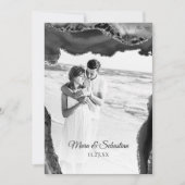 Invitation *~* PHOTO QR RSVP AR13 AGATE Black Mariage Invi (Devant)