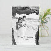 Invitation *~* PHOTO QR RSVP AR13 AGATE Black Mariage Invi (Debout devant)