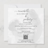 Invitation *~* PHOTO QR RSVP Mariage de cadre floral AR12 (Dos)