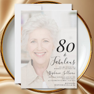 Invitation Photo Quatre-Vingts et Fabuleux Fête d'anniversair