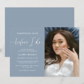 Invitation Photo Quelque chose de bleu avant de faire Fête de (Devant / Derrière)