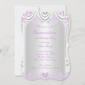 Invitation Photo Quinceanera 15th Lilac Heart Silk Lace (Dos)