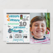 Invitation Photo Race Car • 10th Birthday Boy (Devant)
