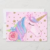Invitation Photo Rainbow Stars Unicorn Anniversaire Invitatio (Dos)