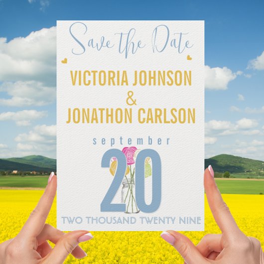 Invitation Photo Ranunculus Typographie Mariage moderne