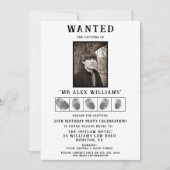 Invitation Photo "Recherchée" fête d'anniversaire (Devant)