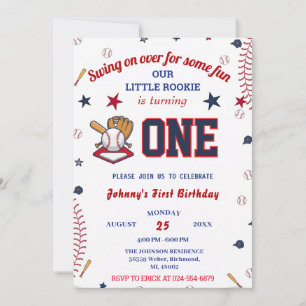 Invitation Photo Recrue De L'Année Baseball Premier Anniversa