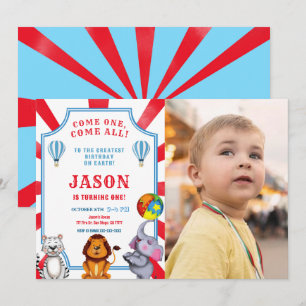Invitation photo Red & Blue Circus