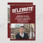 Invitation Photo Red Grunge (Devant / Derrière)