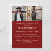 Invitation Photo Red Modern Graduation (Dos)