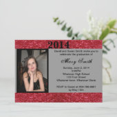 Invitation Photo Red Parties scintillant Graduation Invitatio (Debout devant)