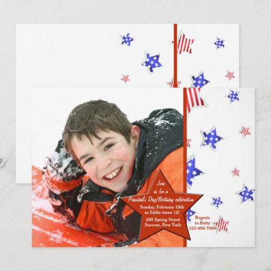 Invitation photo Red Star (Devant / Derrière)