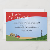 Invitation photo Red Tractor (Dos)