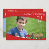 Invitation photo Red Tractor (Devant / Derrière)