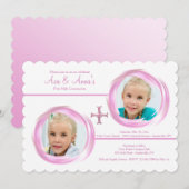 Invitation photo religieuse de Twin Girls (Devant / Derrière)