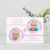 Invitation photo religieuse de Twin Girls (Debout devant)